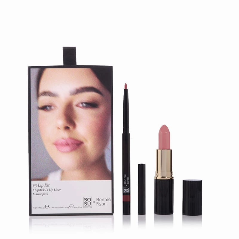 SOSU Cosmetics x Bonnie Ryan Lip Kit #3 Mauve Pink Discontinued