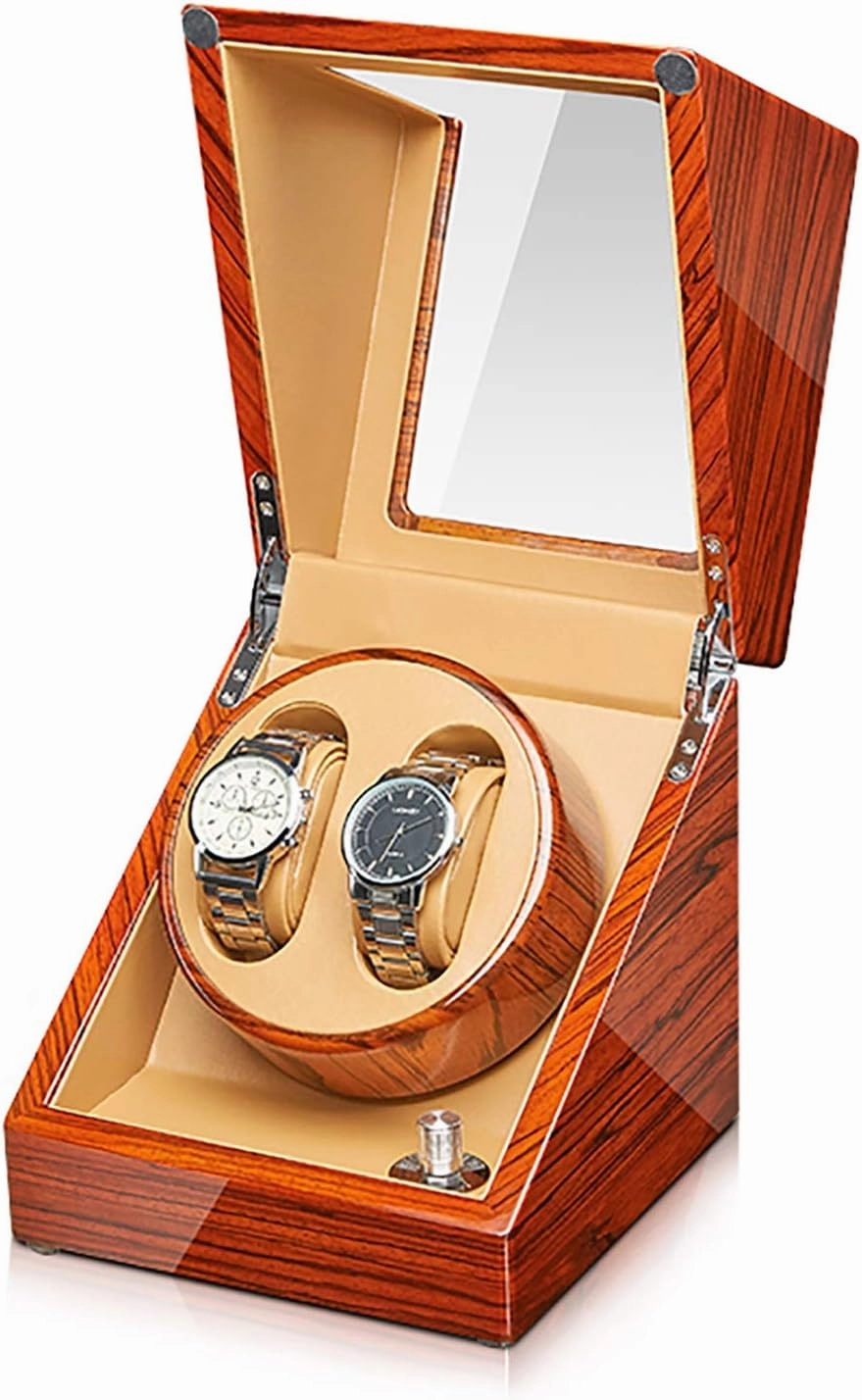 Spinner Winding Box Watch Winders - Ebonized Wood Watch Winding Box Automatic Mechanical Watches Winder Household Silent Motor Watch Shaker Watches Box with Access Control Quiet and Well Operated