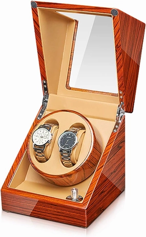 Spinner Winding Box Watch Winders - Ebonized Wood Watch Winding Box Automatic Mechanical Watches Winder Household Silent Motor Watch Shaker Watches Box with Access Control Quiet and Well Operated