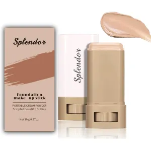 Splendor- Serum Enhanced Skin Tinted Balm, Solid Tinted Moisturizing Serum Contour Stick Foundation Face Stick, Natural Makeup for Women (4#, 1)