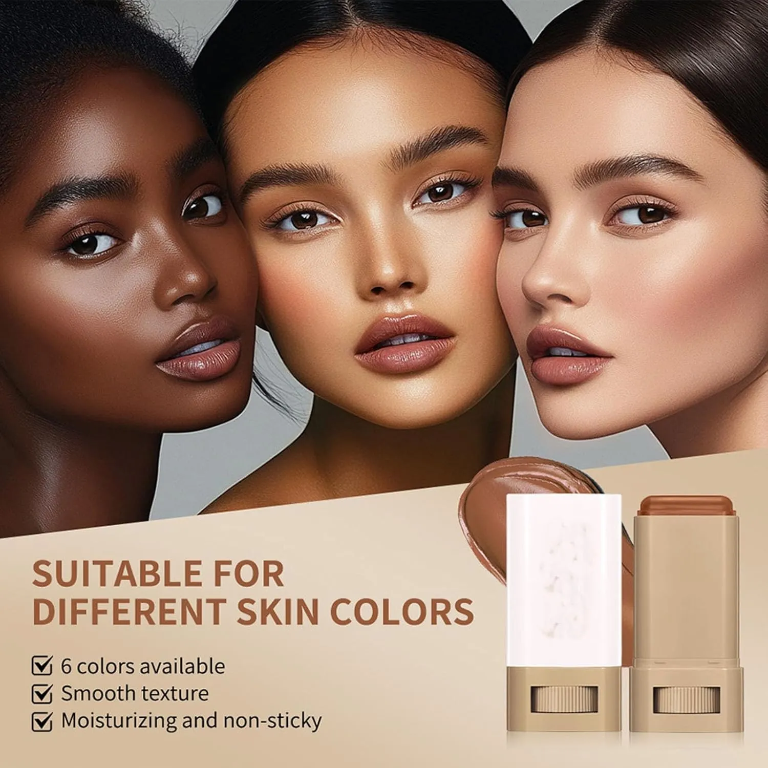 Splendor Skin Tint Balm for Black Women, Splendor Serum Boosted Skin Tint Balm, Foundation Stick Beauty Boosted Skin Tint, Solid Tinted Moisturizing Serum Contour Stick-06#
