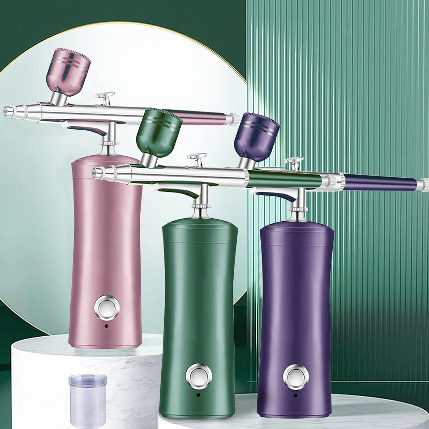 Spray Airbrush Set, Portable Facial Makeup Airbrush,Rechargeable Spray, for Face Skin Care Makeup SPA Model Painting Tattoo,Purple