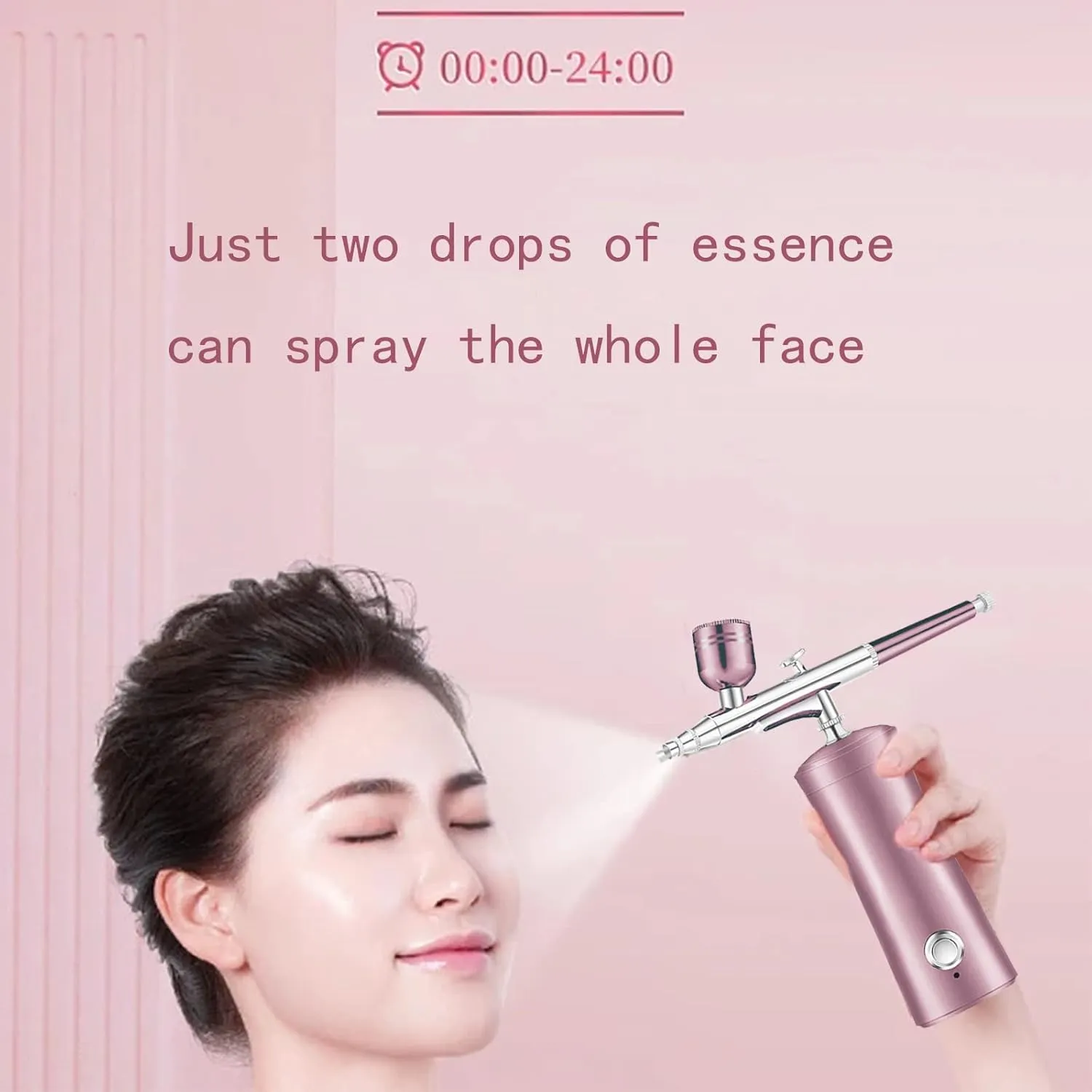 Spray Airbrush Set, Portable Facial Makeup Airbrush,Rechargeable Spray, for Face Skin Care Makeup SPA Model Painting Tattoo,Purple