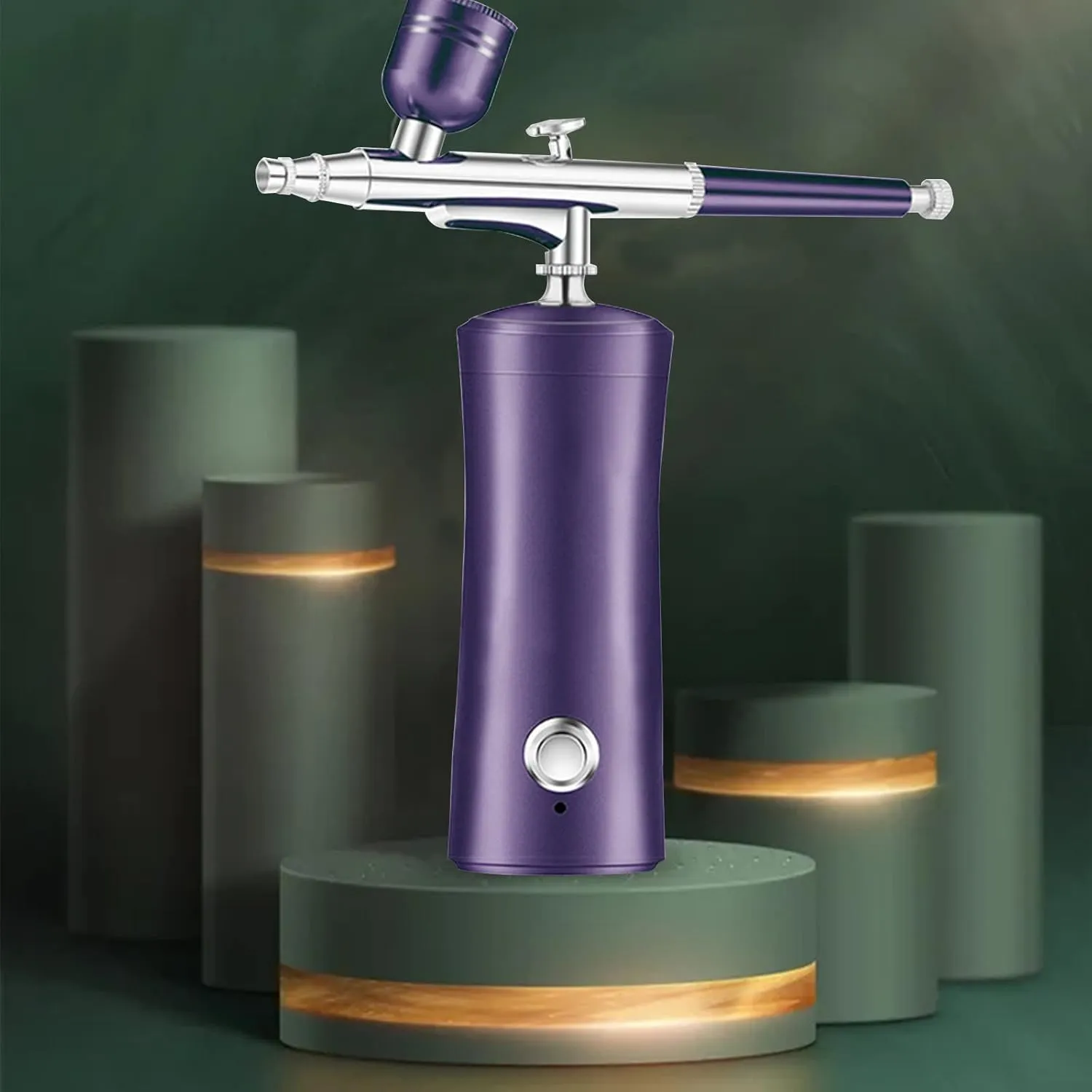 Spray Airbrush Set, Portable Facial Makeup Airbrush,Rechargeable Spray, for Face Skin Care Makeup SPA Model Painting Tattoo,Purple
