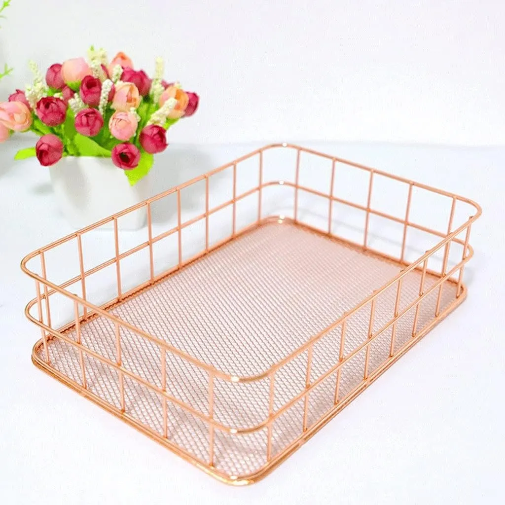 Storage Basket Golden Iron Storage Basket Multifunctional Wire Mesh Desktop Storage Organizer For Home(black-JoJo's Bizarre Adventure1)