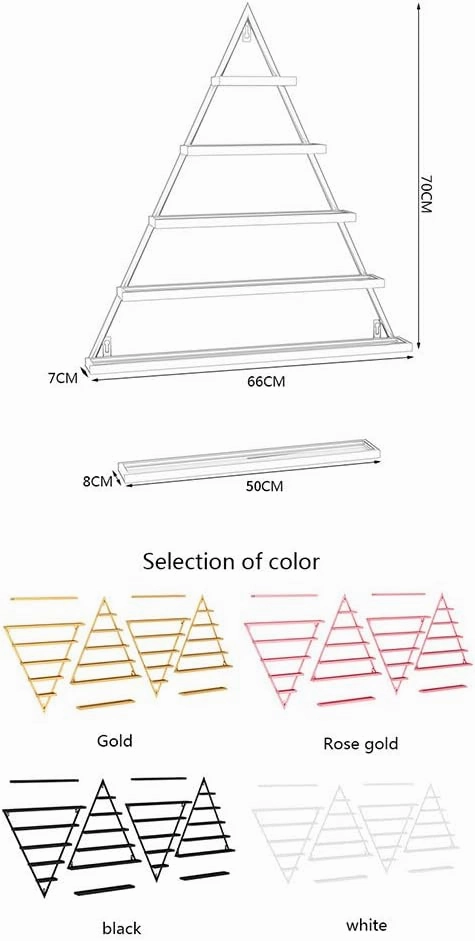 Storage Rack. Wall-Mounted 5-Layer Nail Polish, Metal Nail Polish Finishing Display Combination Stand, Salon Art Wall Hanging Polishing Rack, Cosmetic Display Stand for Perfume Lipstick Essen (Gold