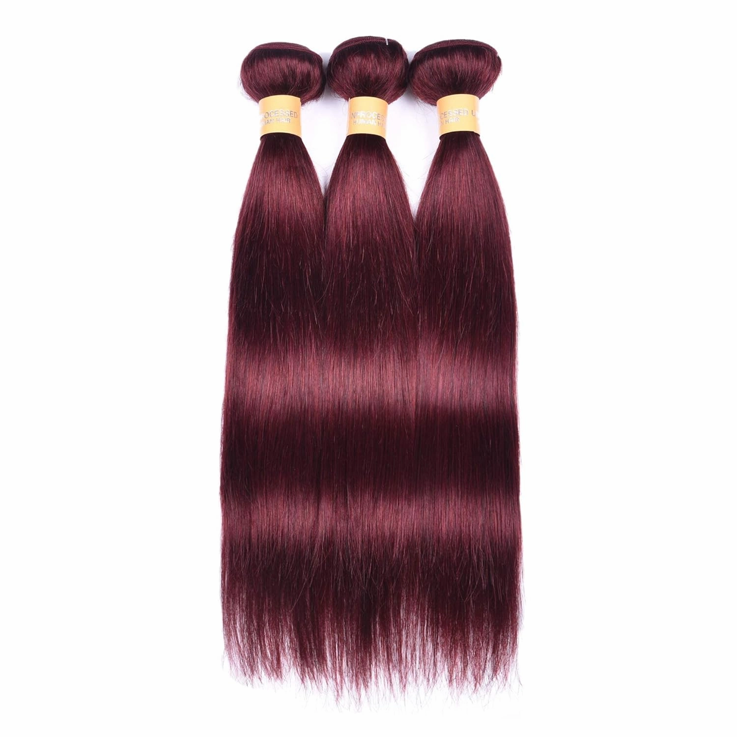 Straight Brazilian Virgin Human Hair 99j Wine Red Burgundy Straight Hair Weaves 16 Inch Bundles 100% Human Hair Extensions Natural Pure Color Silky Straight Hair 16 Inch
