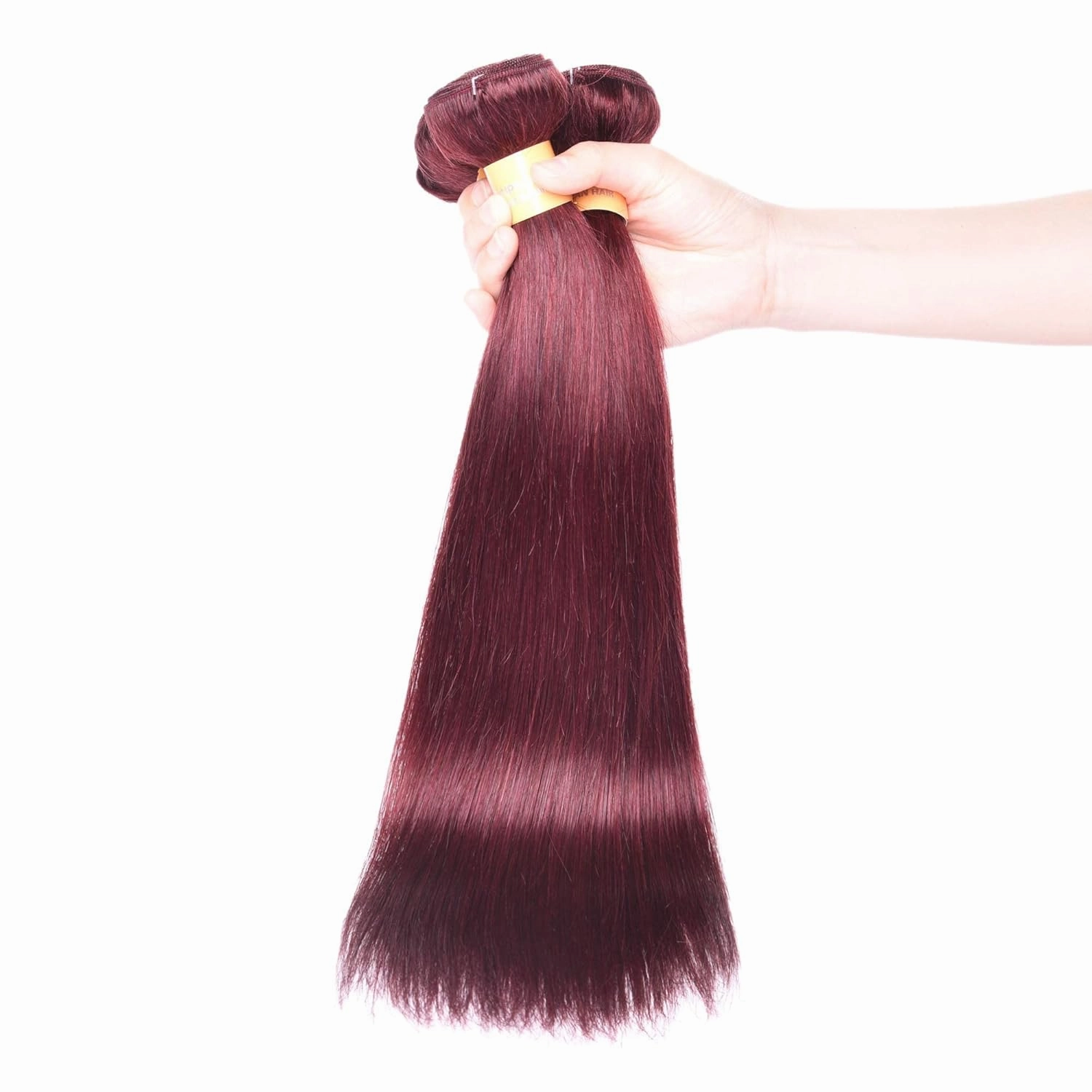 Straight Brazilian Virgin Human Hair 99j Wine Red Burgundy Straight Hair Weaves 16 Inch Bundles 100% Human Hair Extensions Natural Pure Color Silky Straight Hair 16 Inch