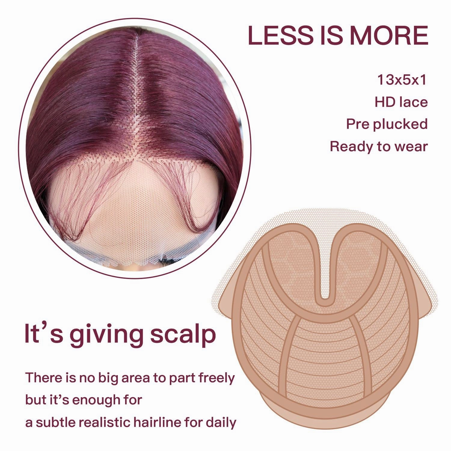 Straight Lace Front Wig Pre Plucked, Synthetic Lace Front Wig Pre Plucked, HD Glueless Wigs 13X5X1 Lace Wigs for Women 180 Density 26inch (Burgundy99J, 26)