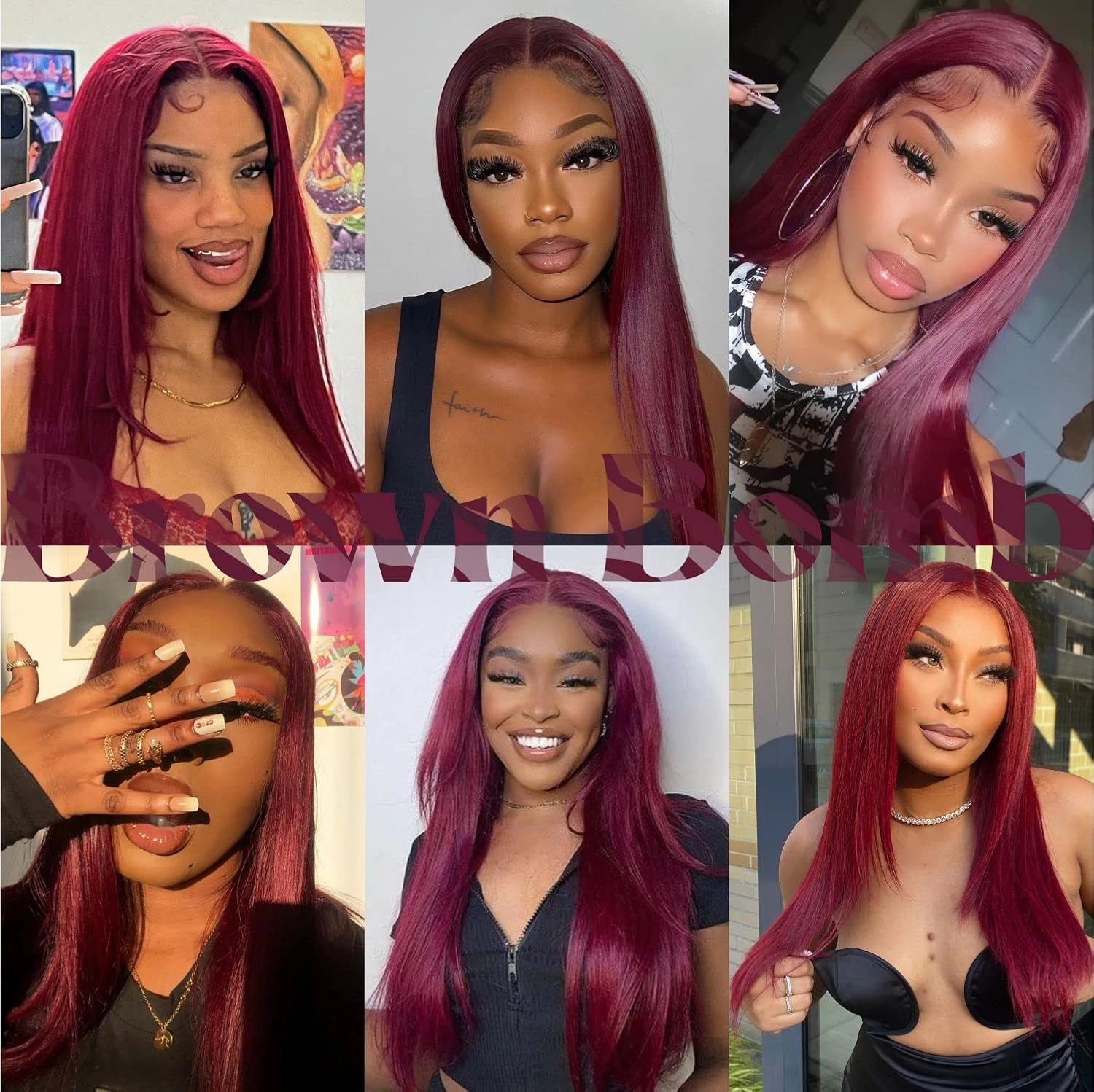 Straight Lace Front Wig Pre Plucked, Synthetic Lace Front Wig Pre Plucked, HD Glueless Wigs 13X5X1 Lace Wigs for Women 180 Density 26inch (Burgundy99J, 26)