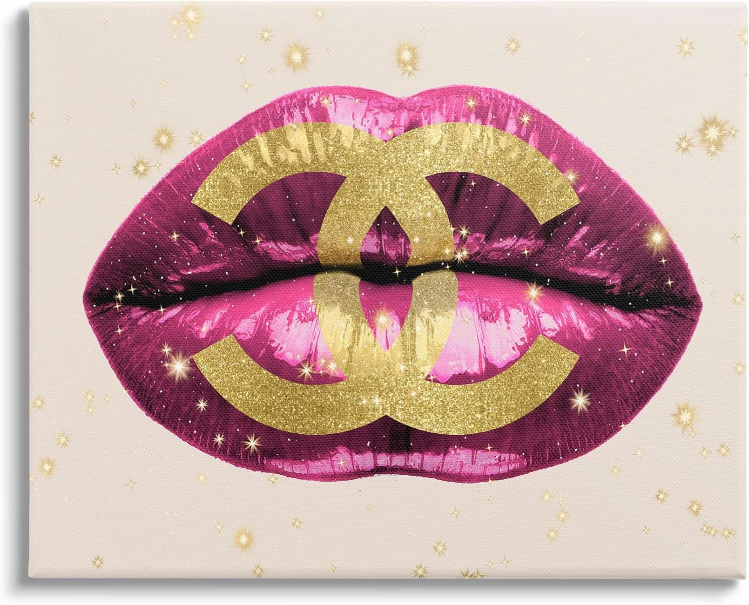 Stupell Industries Bold Pink Lips Stylish Glam Designer Motif, Design by Madeline Blake