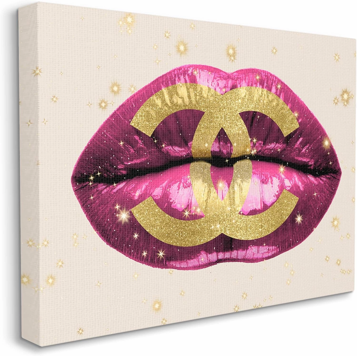 Stupell Industries Bold Pink Lips Stylish Glam Designer Motif, Design by Madeline Blake