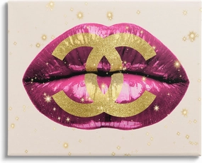 Stupell Industries Bold Pink Lips Stylish Glam Designer Motif, Design by Madeline Blake