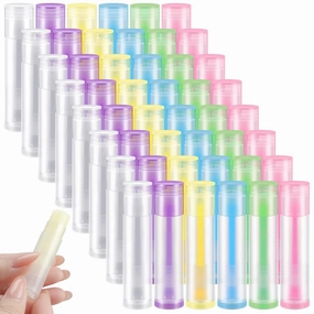 Sumind 300 Pieces Colorful Lip Balm Empty Container 5 ml Refillable Rotatable Clear Tubes Plastic Gloss Lipstick Lip Balm Tubes Holder for DIY Cosmetic Gifts, 6 Colors