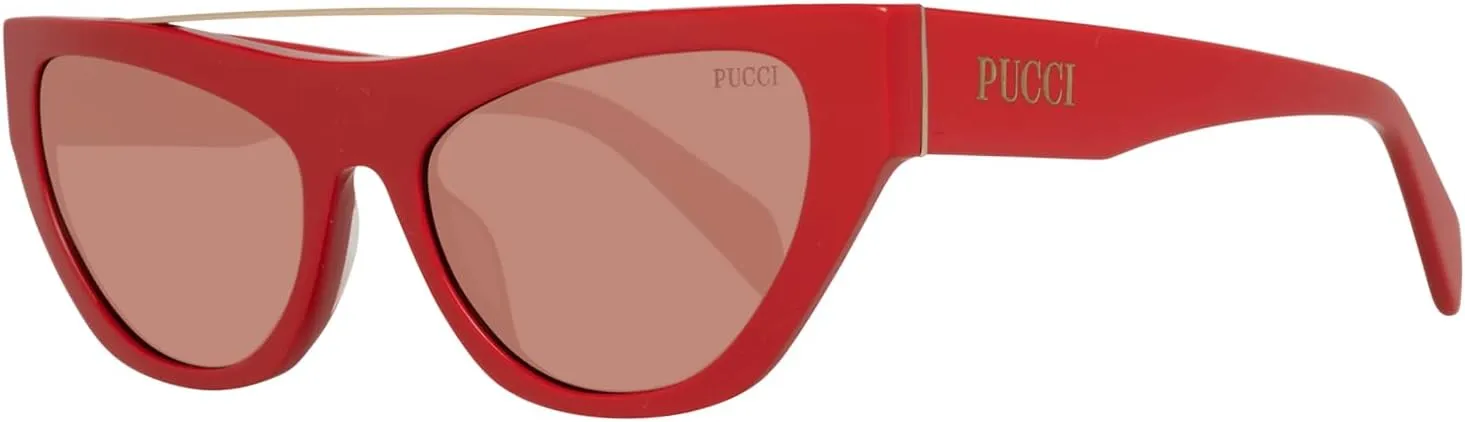 Sunglasses Emilio Pucci EP 0111 66Y Shiny Red/Pale Gold/Dark Vintage Pink Lens
