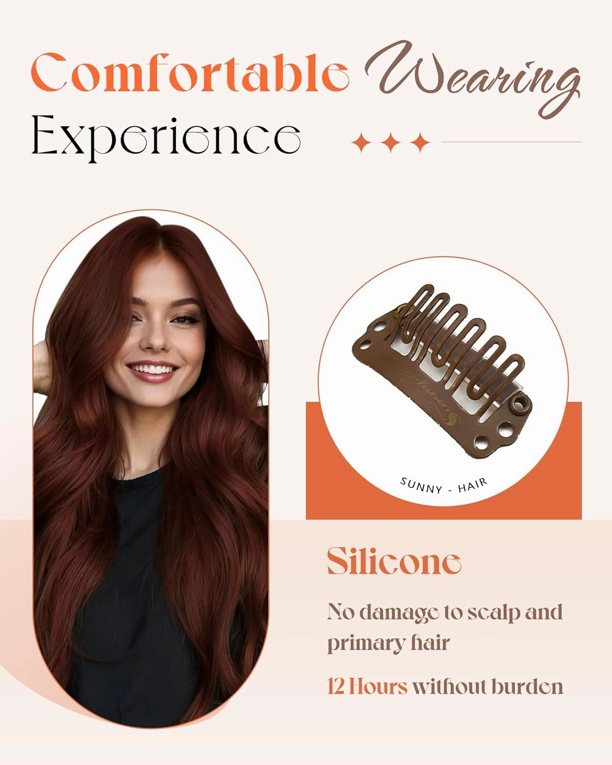 Sunny Hair Clip in Hair Extensions Straight Human Hair Clip in Extensions Remy Clip in Hair Extensions Real Human Hair Extensions Clip ins Auburn Red Brown 18inch