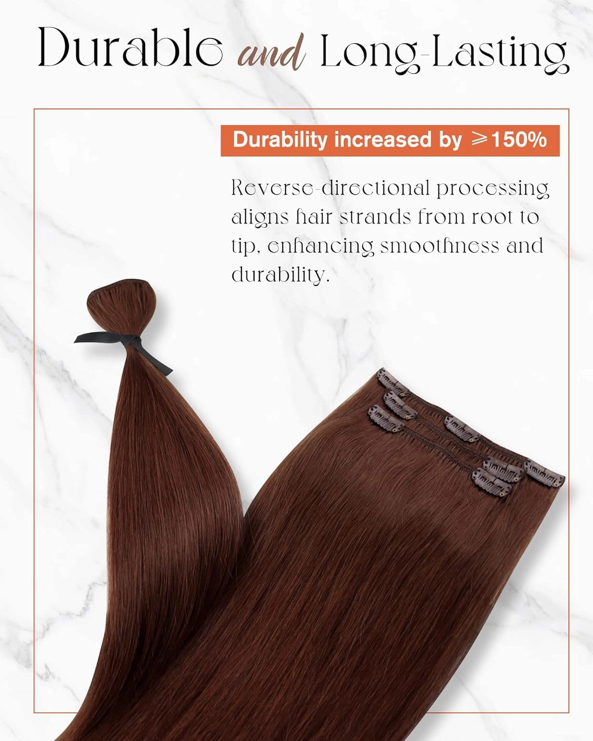 Sunny Hair Clip in Hair Extensions Straight Human Hair Clip in Extensions Remy Clip in Hair Extensions Real Human Hair Extensions Clip ins Auburn Red Brown 18inch