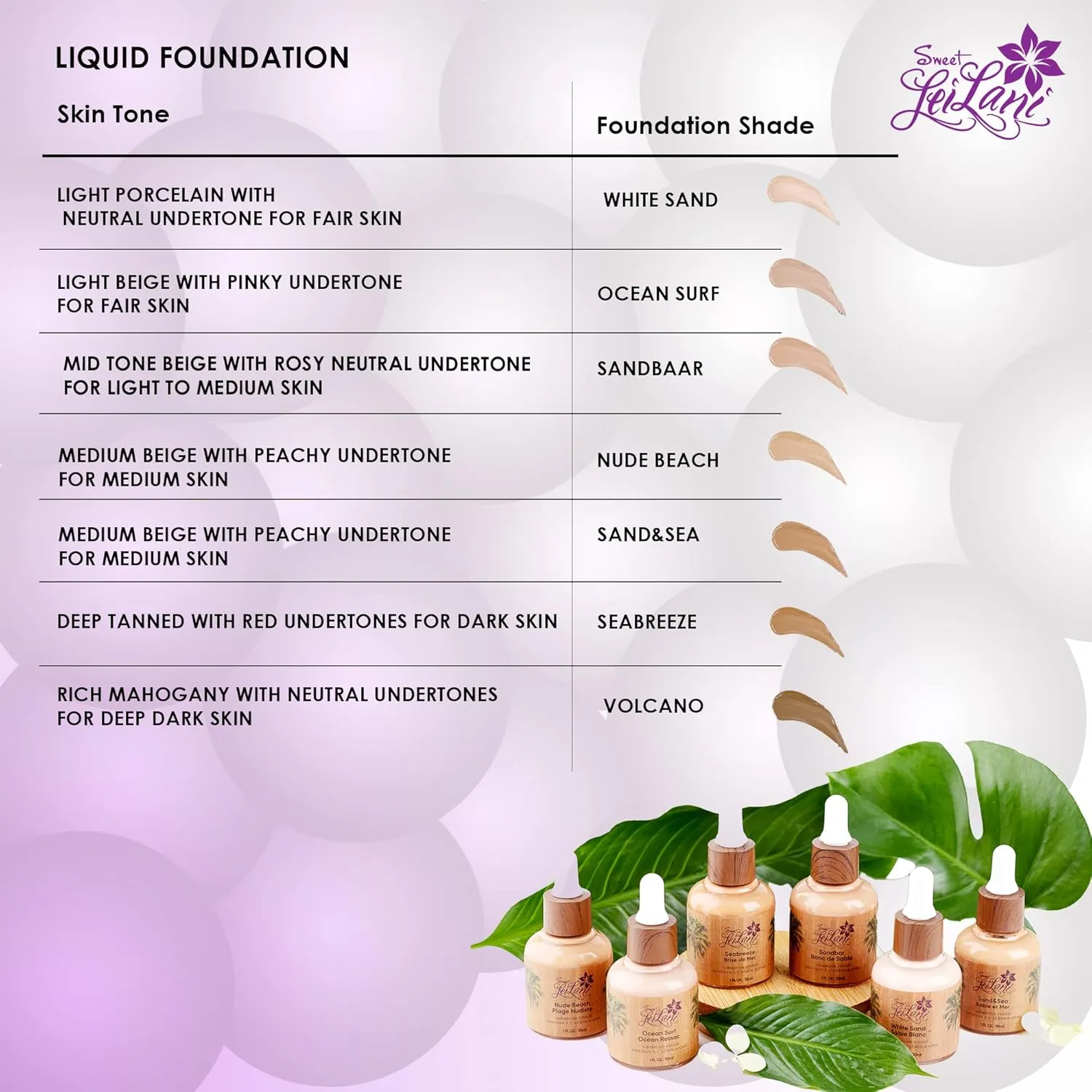 Sweet LeiLani Liquid Foundation, Waterproof Full Coverage Foundation Vegan, Cruelty-Free, 3 in 1 Makeup Foundation Liquid. No Parabens, Gluten, Fragrance (Sand Sea)- 1 oz