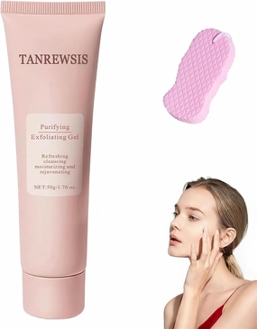 Tanrewsis Exfoliating Gel, Tanrewsis Purifying Exfoliating Gel, Face and Body Exfoliating Scrub Gel, Deep Cleansing Moisturizing Facial Exfoliator for All Skin Types-1pcs