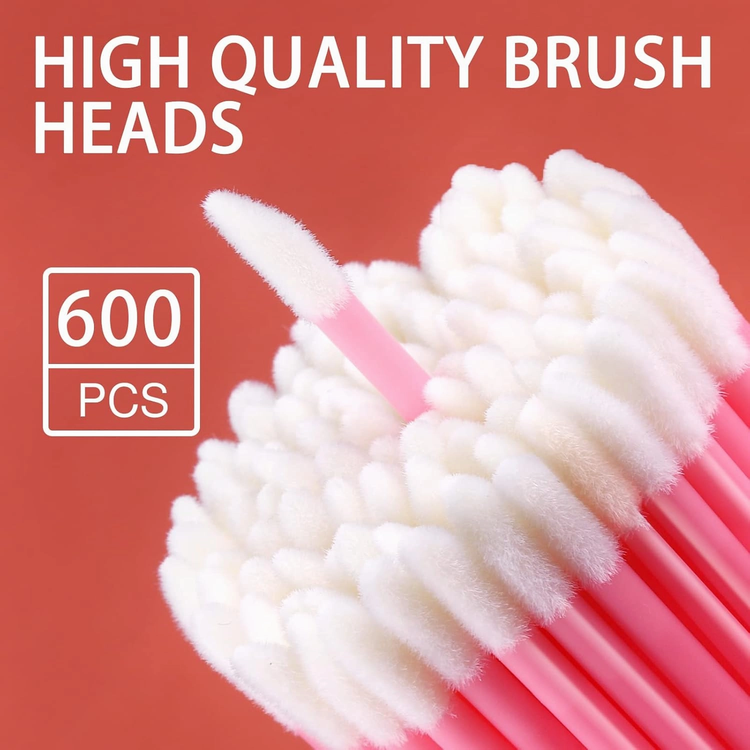 Teenitor 600 Pcs Lip Applicators Disposable Lip Brush, Lip Wands Applicators, Lipstick Applicators Disposable Doe Foot Applicator Lip Brush Wands Pink