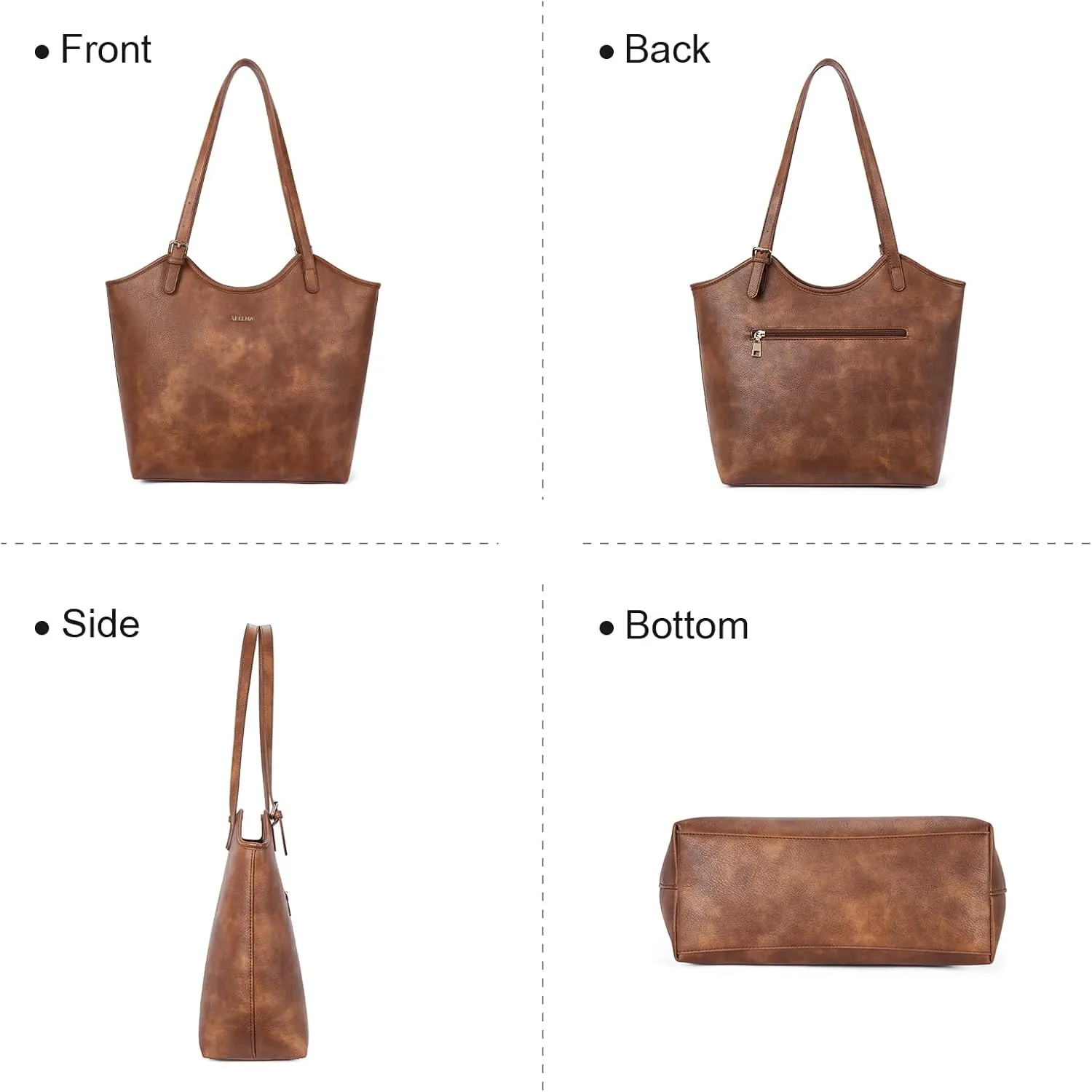 Telena Leather Tote Bag for Women Waterproof Woven Womens Tote Purse and Handbags for Work Travel Shopping