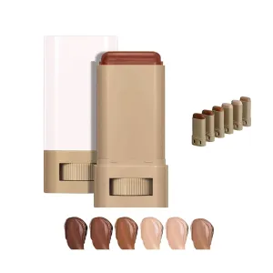Tenddaily Foundation, Tenddaily Foundation Brush, Solid Tinted Moisturizing Serum Foundations, Full Coverage Concealer Balm, Portable Essence Stick(2#)