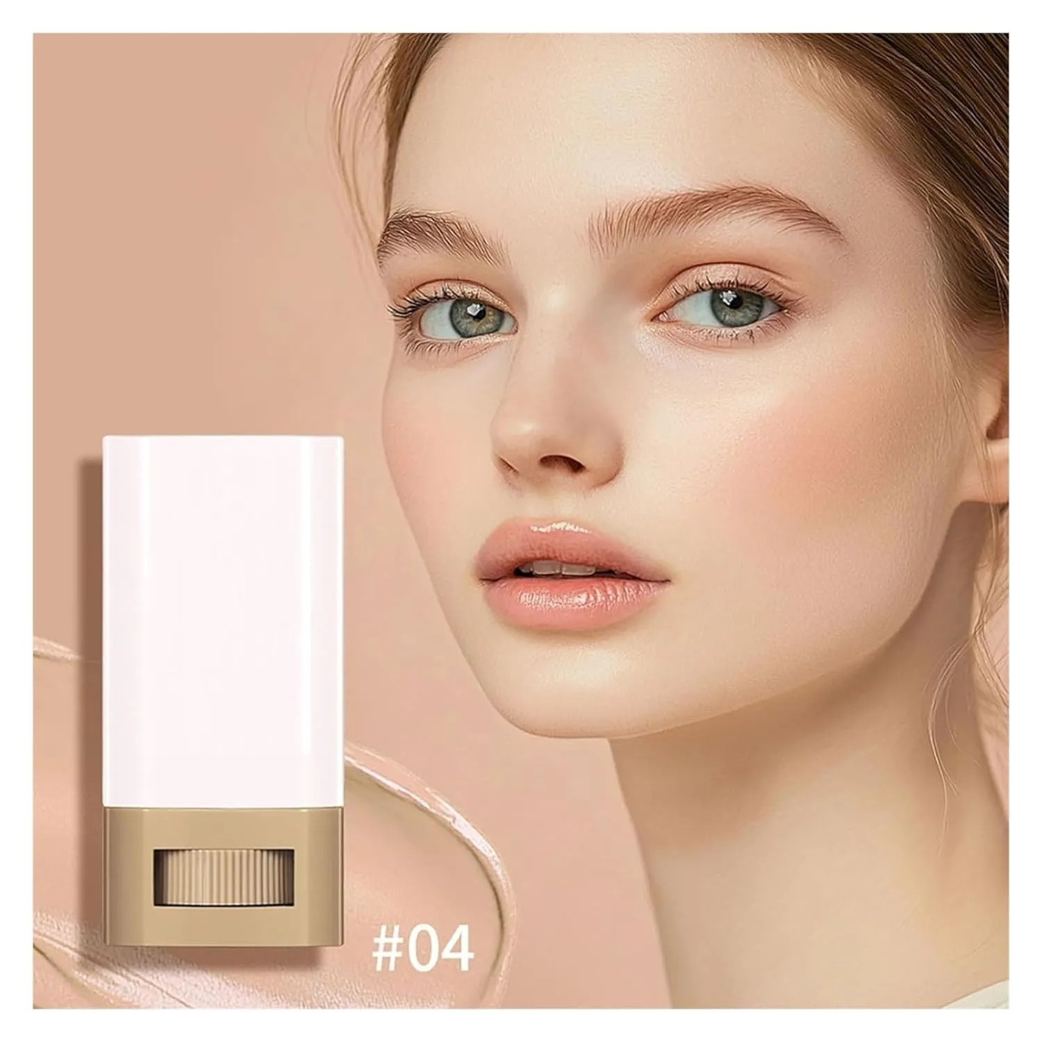 Tenddaily Foundation, Tenddaily Foundation Brush, Solid Tinted Moisturizing Serum Foundations, Full Coverage Concealer Balm, Portable Essence Stick(2#)