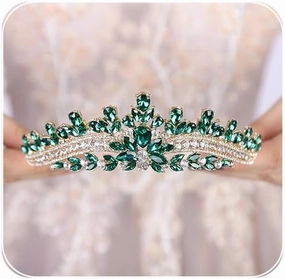 Teyglen Red Crystal Crown and Tiara for Women Wedding Rhinestone Princess Tiaras Headband Bridal Hair Accessories for Party Prom Brithday
