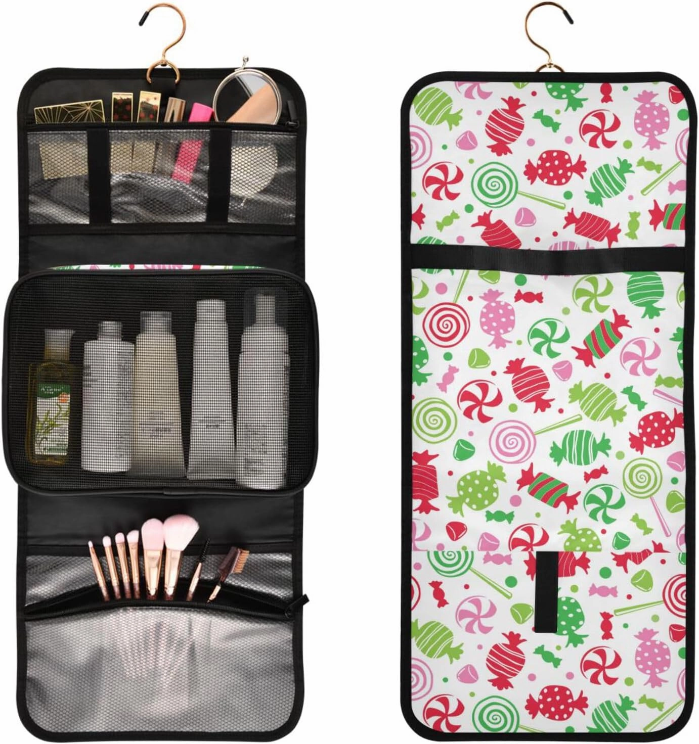 Toiletry Bags for Traveling Makeup Brush Bag Hanging Cosmetic 3 Pack Portable Travel Toiletry Bag for Men and Women,pattern 10