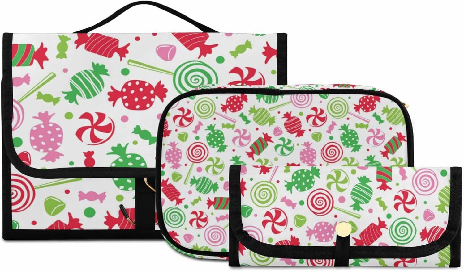 Toiletry Bags for Traveling Makeup Brush Bag Hanging Cosmetic 3 Pack Portable Travel Toiletry Bag for Men and Women,pattern 10