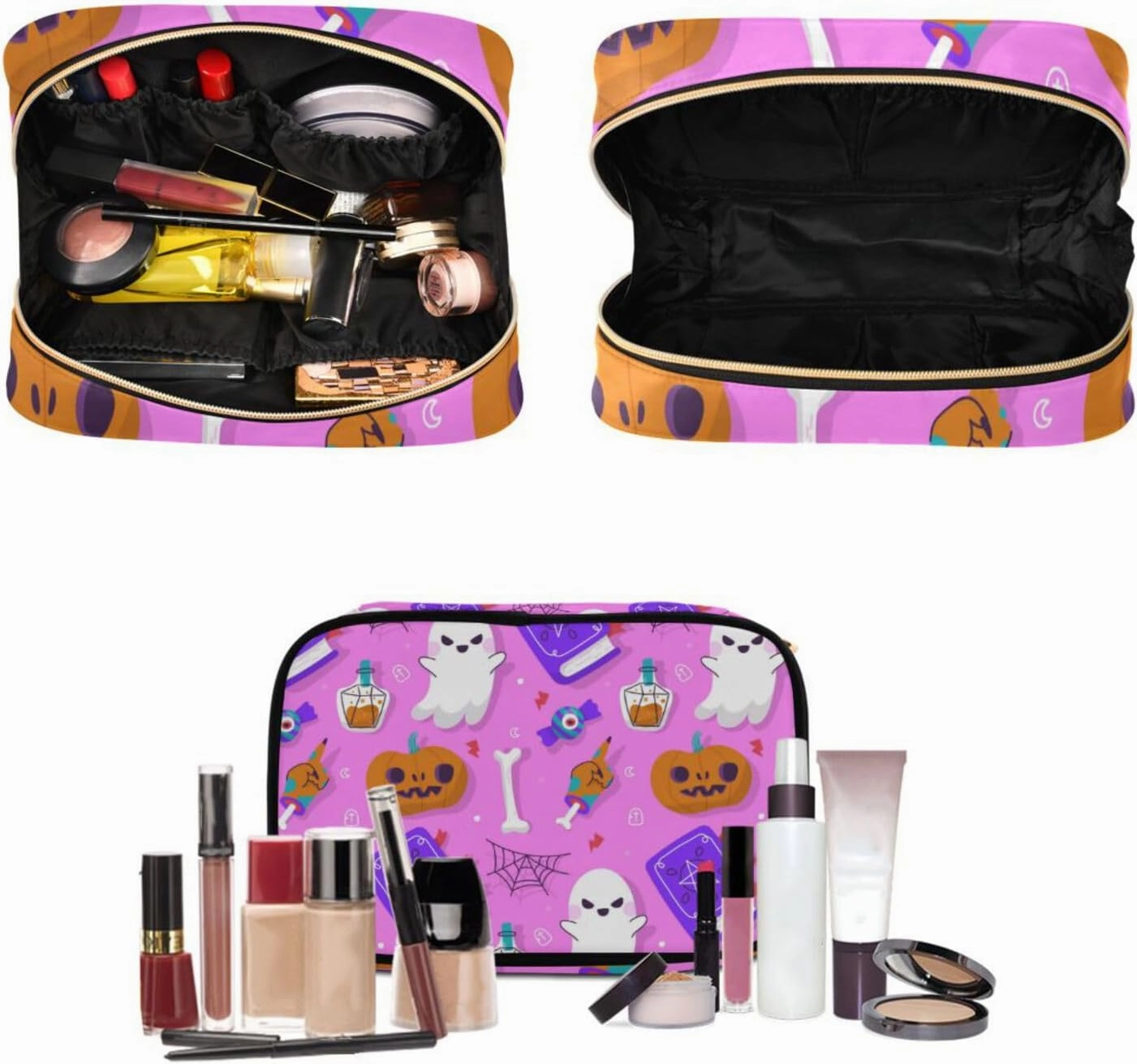 Toiletry Bags for Traveling Makeup Brush Bag Hanging Cosmetic 3 Pack Portable Travel Toiletry Bag for Men and Women,pattern 4