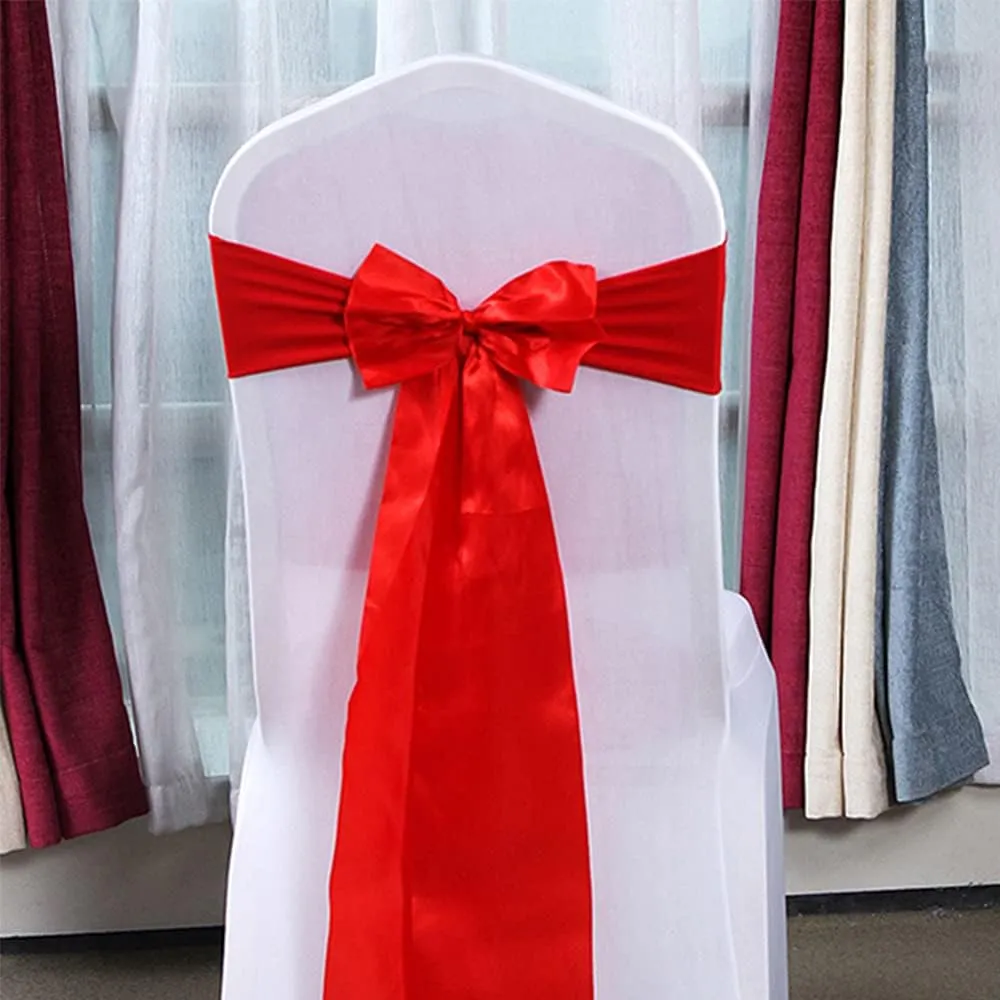 TONIFUL 6 inch x 22yd Wide Red Satin Ribbon Solid Fabric Large Ribbon for Grand Opening Cutting Ceremony Wedding Birthday Party Decoration Gift Craft Chair Sash Table Car Bows Indoor or Outdoor