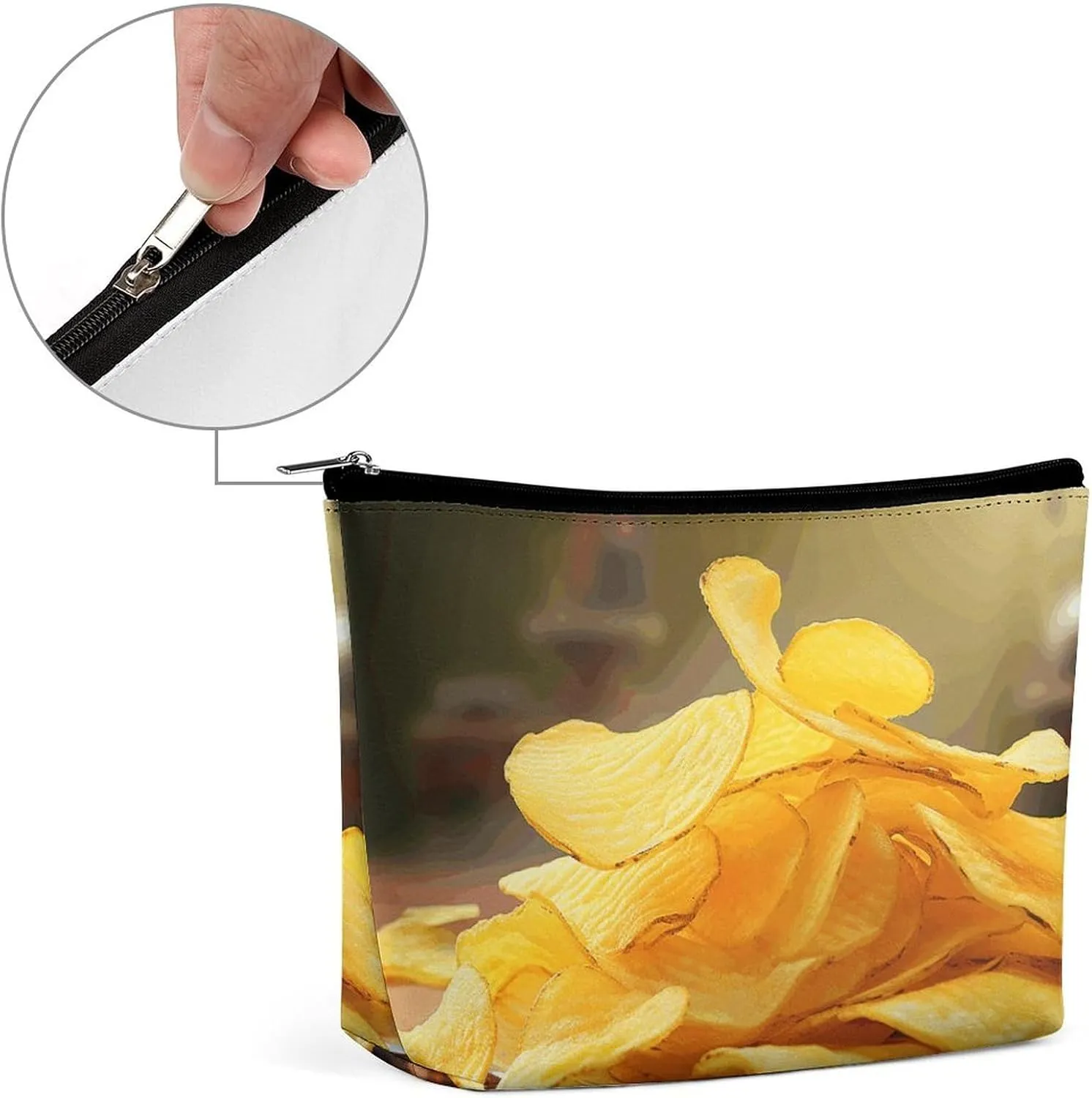 Travel Makeup Bag Portable Cosmetic Bag Potato Chips Makeup Storage Bag for Women/girl