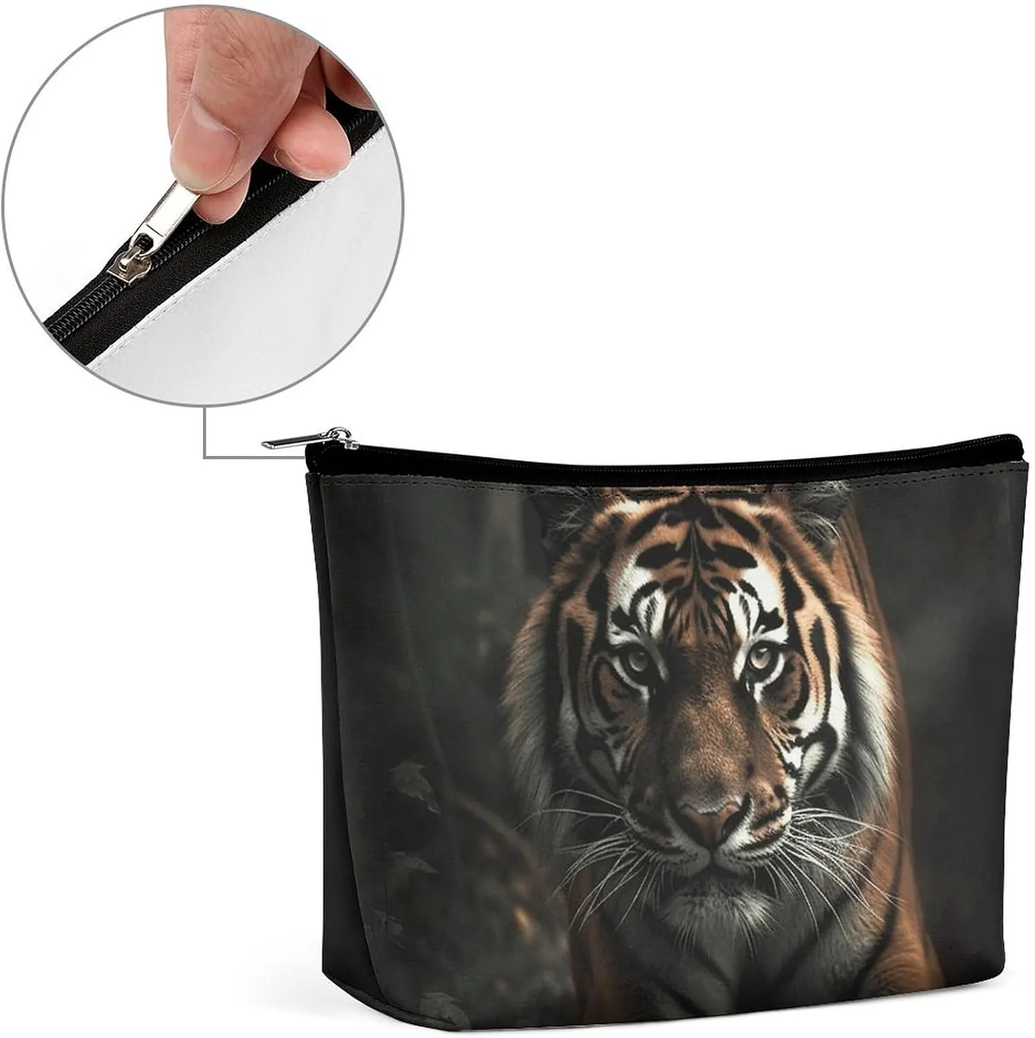Travel Makeup Bag Portable Cosmetic Bag Wild Animals Tiger Makeup Storage Bag for Women/girl