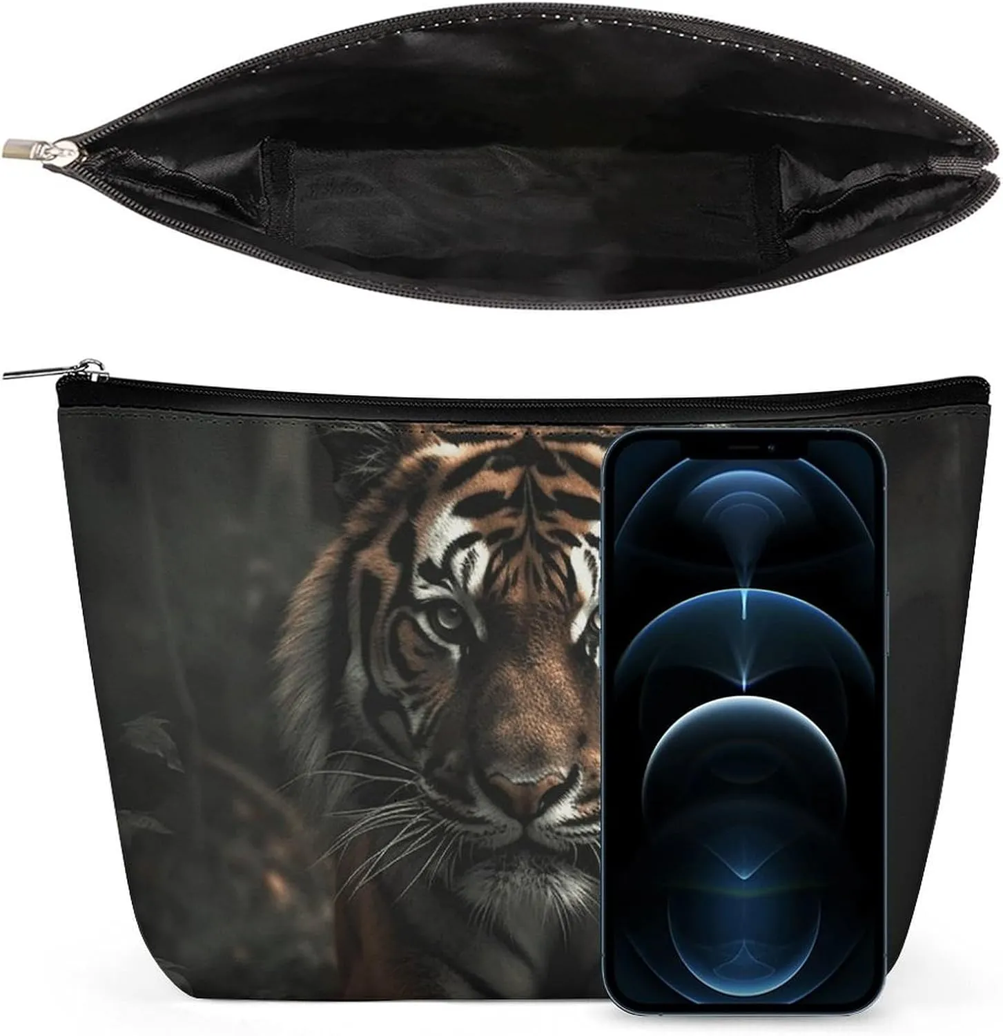 Travel Makeup Bag Portable Cosmetic Bag Wild Animals Tiger Makeup Storage Bag for Women/girl