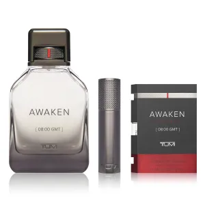 TUMI Awaken [08:00 GMT] - Liquid Perfume Fragrance for Men - Refreshing & Stimulating Cologne with Woody Notes - Bundle Collection