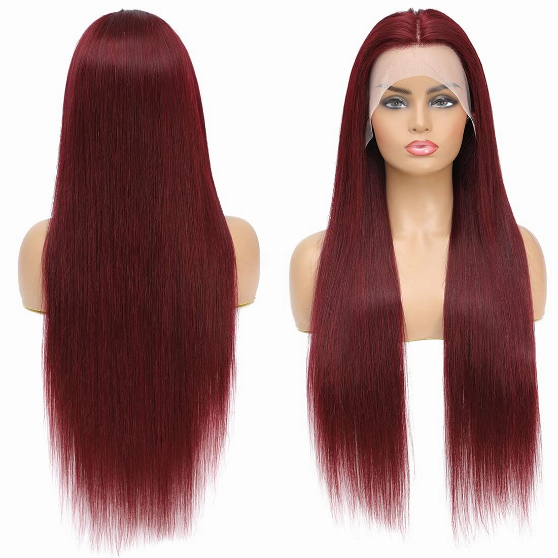 ULRICA 99J Burgundy Lace Front Wigs Human Hair Wigs for Black Women 26 Inch 13x4 HD Lace Burgundy Wig Human Hair Pre Plucked Red Lace Front Wigs 180% Density Straight Burgundy Human Hair Wig