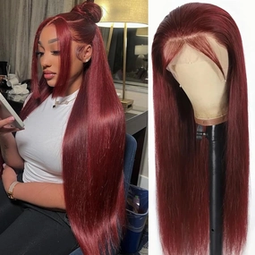 ULRICA 99J Burgundy Lace Front Wigs Human Hair Wigs for Black Women 26 Inch 13x4 HD Lace Burgundy Wig Human Hair Pre Plucked Red Lace Front Wigs 180% Density Straight Burgundy Human Hair Wig
