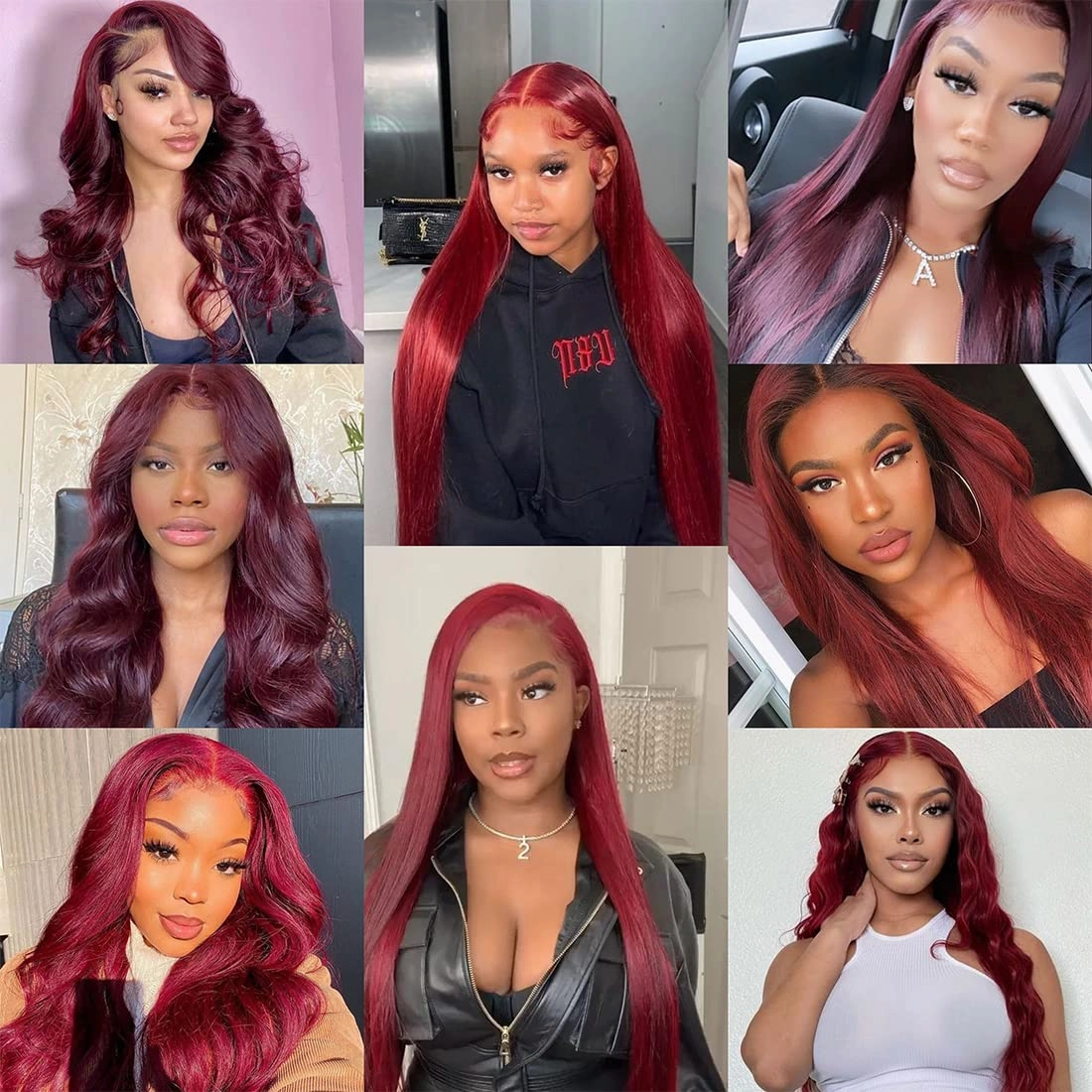 ULRICA 99J Burgundy Lace Front Wigs Human Hair Wigs for Black Women 26 Inch 13x4 HD Lace Burgundy Wig Human Hair Pre Plucked Red Lace Front Wigs 180% Density Straight Burgundy Human Hair Wig