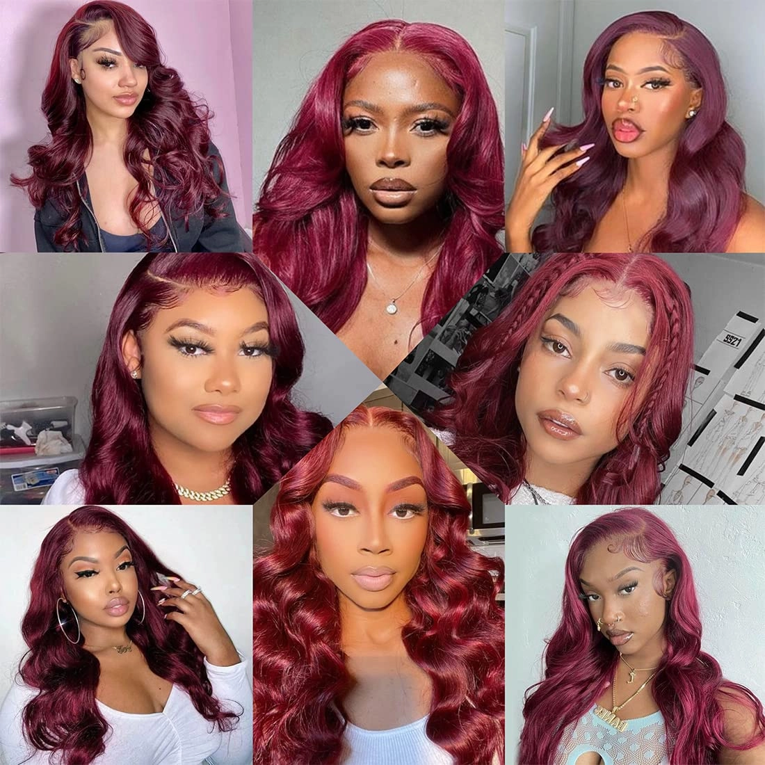 ULRICA Burgundy Lace Front Wigs Human Hair Wigs for Women Body Wave Burgundy Wig Human Hair Pre Plucked 13x4 HD Lace 99J Wine Red Lace Front Wig 26 Inch 180% Density