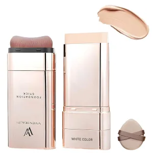 VIVIEN BEAUTY Foundation Stick, 2 in 1 VivienBeauty Foundation, Vivien Beauty Double Headed Stick, Hydrating Lightweight with Brush