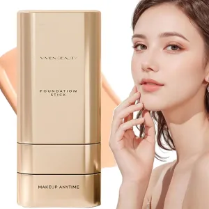 Vivien Beauty Foundation Stick,2 in 1 Vivienbeauty Foundation,Multi-use Foundation Stick Makeup with Brush,Vivien Foundation Stick, Hydrating Lightweight Foundation Stick with Brush (Natural Color)