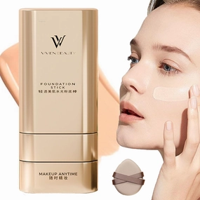 Vivien Beauty Foundation Stick, 2 in 1 Vivienbeauty Foundation, Multi-use Foundation Stick Makeup with Brush, Foundation Makeup for All Skin Types, Longwear Natural Finish (#2 Natural Color, 20g)