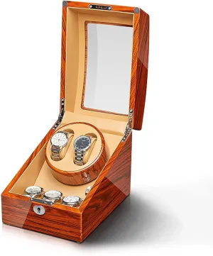 Watch Winders - Ebonized Wood Watches Winding Case Silent Motor Watch Shaker Automatic Mechanical Watches Winder Watches Storage Box with Access Control ()