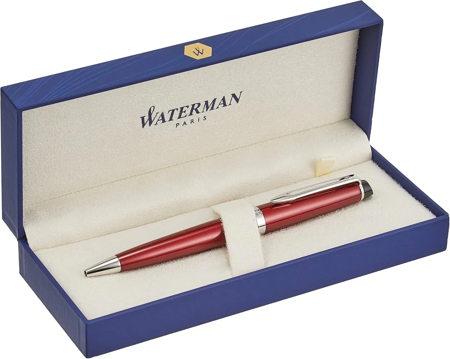 Waterman 2093764 Expert Essential Ballpoint Pen Dark Red CT Fine Point, Oil Based in Gift Box