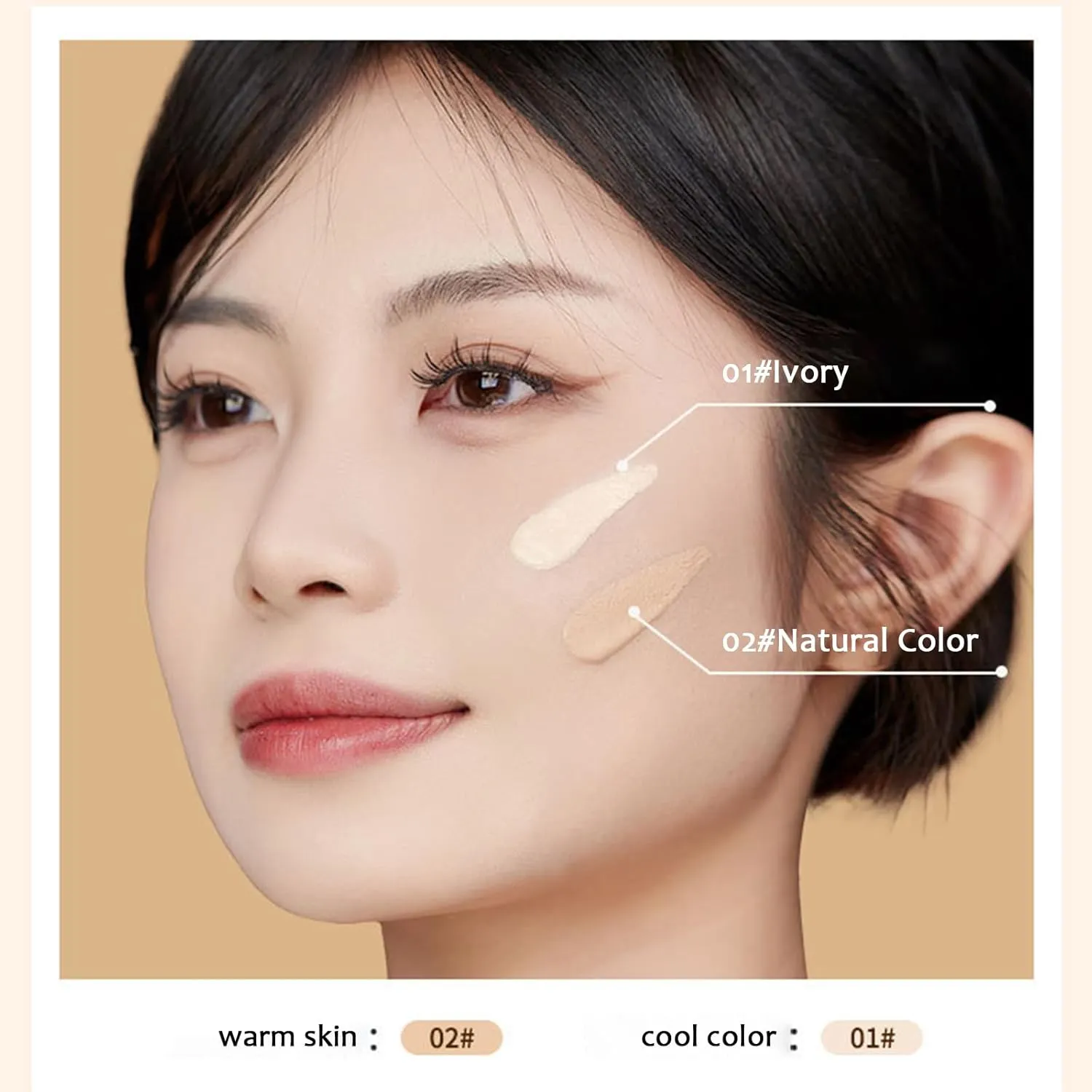 Waterproof And Sweat-Resistant Long-Lasting Foundation, Korean Soft Yarn Makeup Holding Liquid Foundation, Natural Moisturizing Concealer Foundation (Natural color)