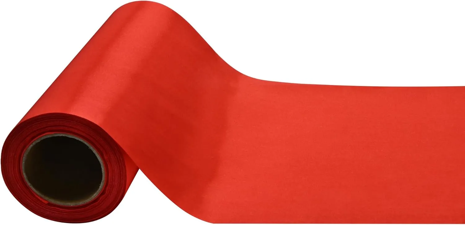 Wide Red Satin Ribbon 8 Inch x 25 Yards Solid Fabric Ribbon for Cutting Ceremony kit Grand Opening Wedding Birthday Party Decoration Bows Chair sash