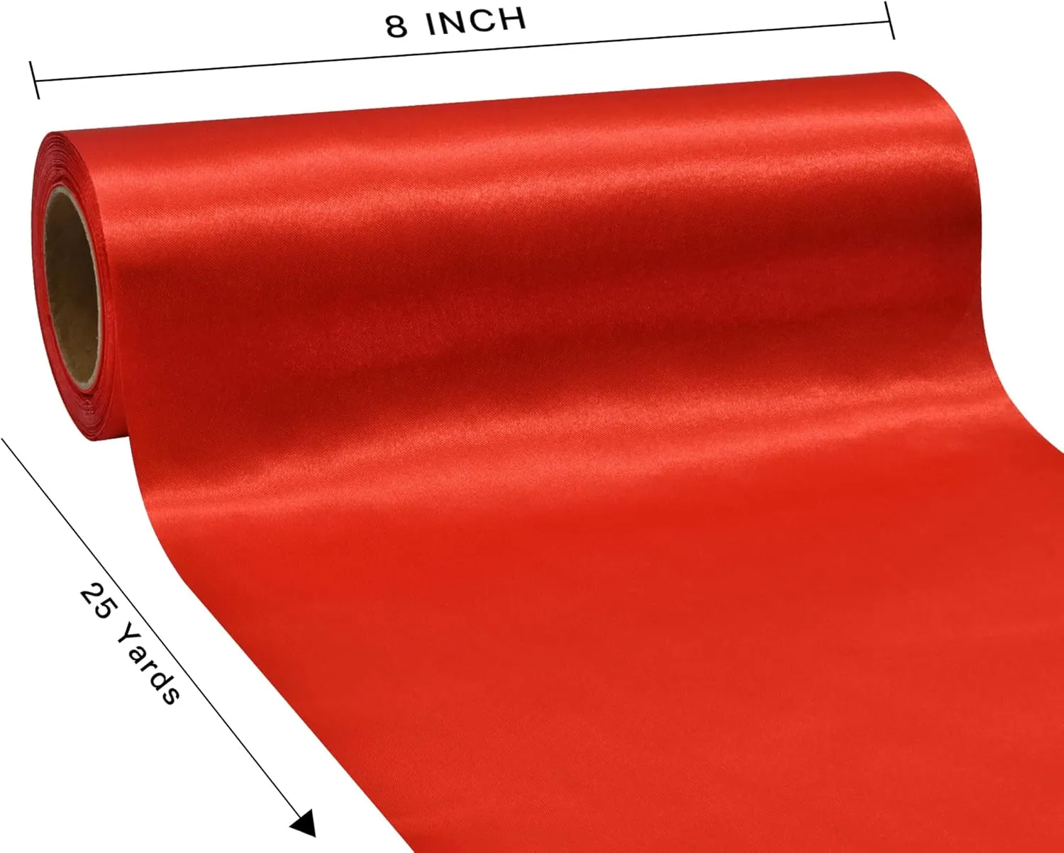 Wide Red Satin Ribbon 8 Inch x 25 Yards Solid Fabric Ribbon for Cutting Ceremony kit Grand Opening Wedding Birthday Party Decoration Bows Chair sash