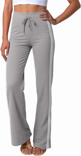 Wide Leg Yoga Pants for Women Striped Elastic High Waisted Casual Trousers Plus Size Pull On Athletic Workout Sweatpants