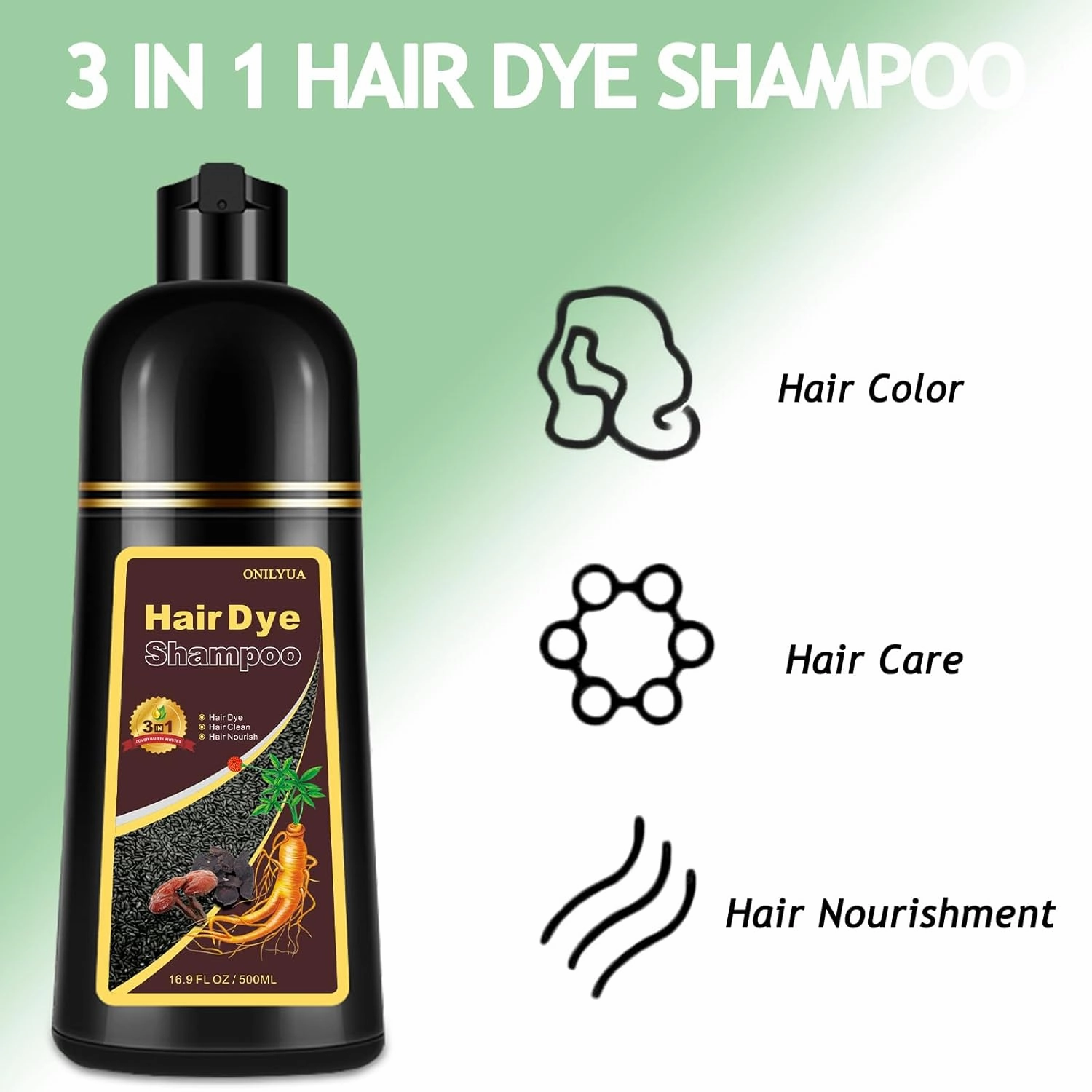 Wine Red Hair Dye Shampoo, Easy To Use, Semi-Permanent Color Shampoo - Lasts 30 Days, 16.9 FL Oz